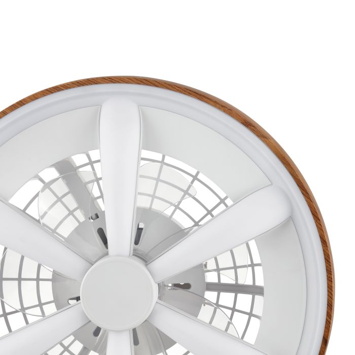 Kunststoff Deckenventilator Holz, Roos, 48W, RGBW LED, mit Fernbedienung
