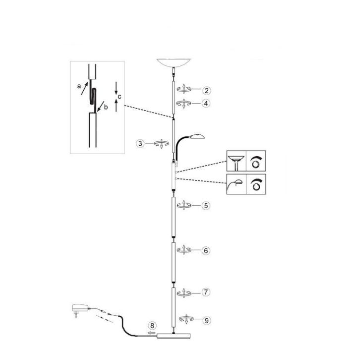 Moderne Stehlampe Chrom, Elina, 18W, 3000K LED
