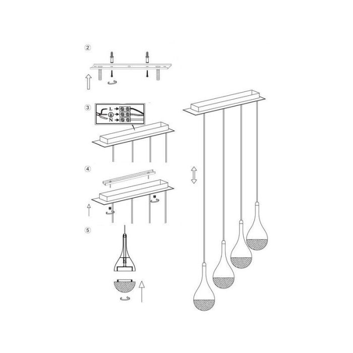 Antik Pendelleuchte Chrom, Emma, 5W, 3000K LED