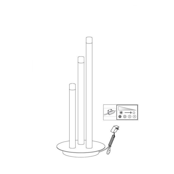 Moderne Tischleuchte Silber, Olivia, 3,5W, 3000K LED, mit Schalter