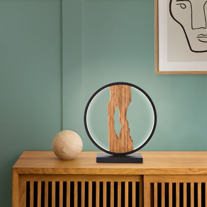 Holz Tischleuchte Landhaus, Raynor, 7,5W, 3000K LED, mit Schalter