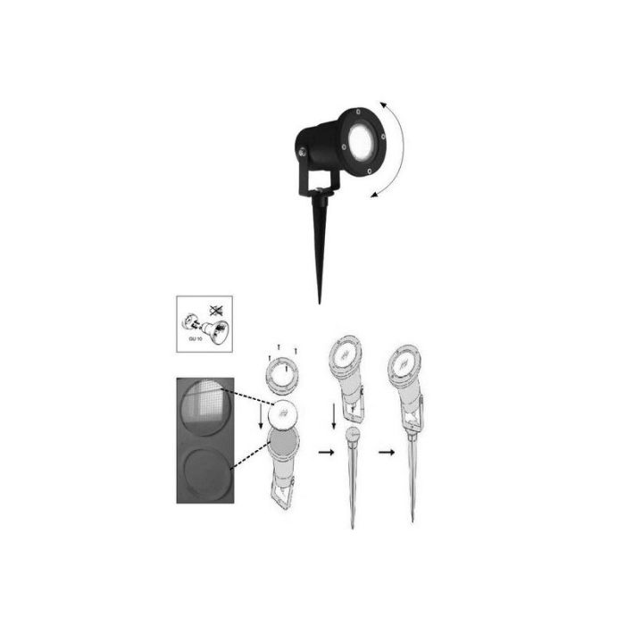 Aluminium Außenstrahler Schwarz, Shanna, IP44