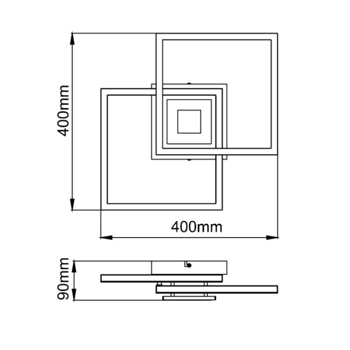 Design Deckenleuchte Schwarz, Volkert, 22W, 3000K LED
