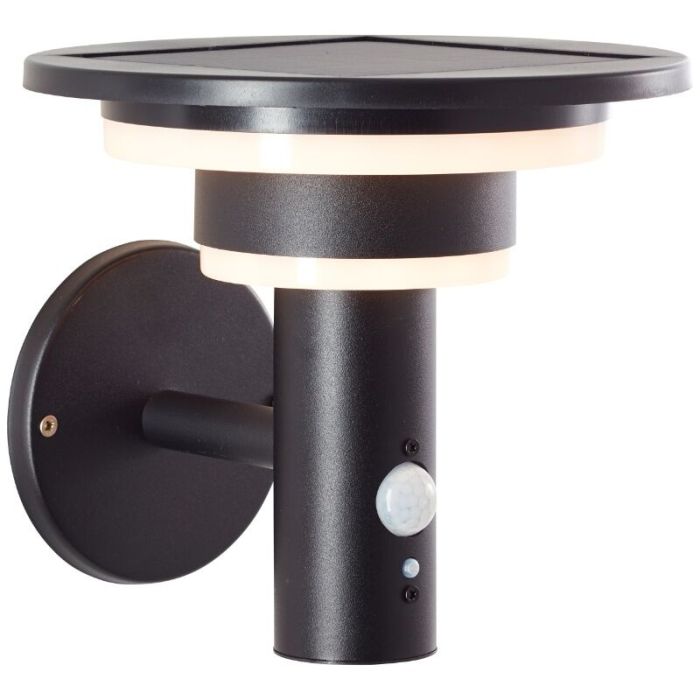 Moderne Solar Außen Wandleuchte Schwarz, Lonneke, 3W, 3000K LED, IP44