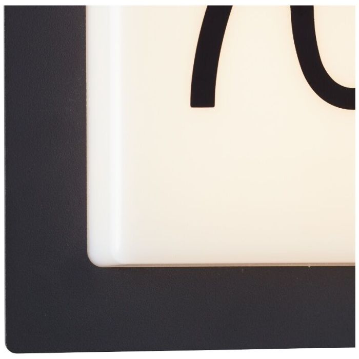 Aluminium Hausnummer Beleuchtung Schwarz, Nurcan, 9W, 3000K LED, IP44