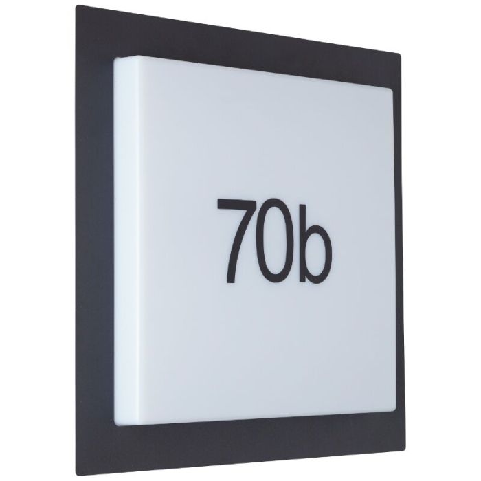 Aluminium Hausnummer Beleuchtung Schwarz, Nurcan, 15W, 3000K LED, IP44