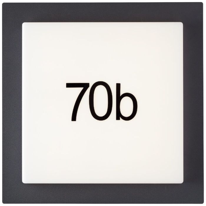 Aluminium Hausnummer Beleuchtung Schwarz, Nurcan, 15W, 3000K LED, IP44