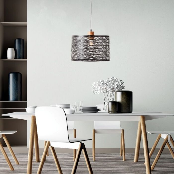 Holz Pendelleuchte Esszimmer Schwarz, Sherona