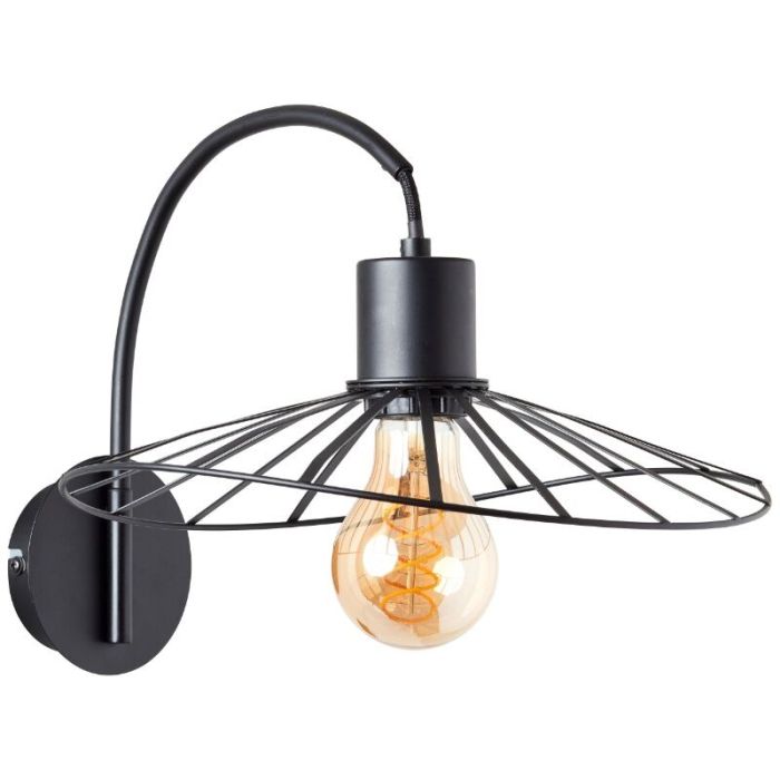 Retro Wandleuchte Schwarz, Famke