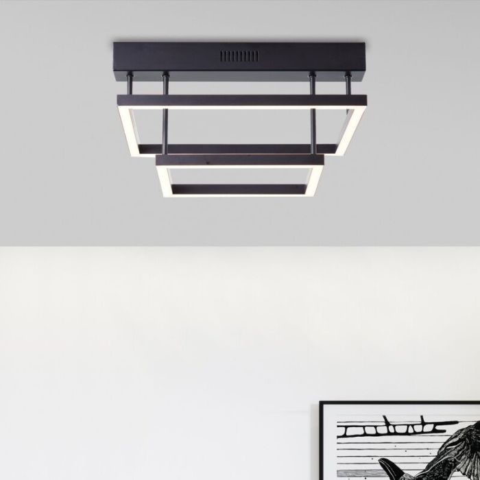Moderne Deckenlampe Schwarz, Enis, 34W, 3000K LED, 3-stufig dimmbar