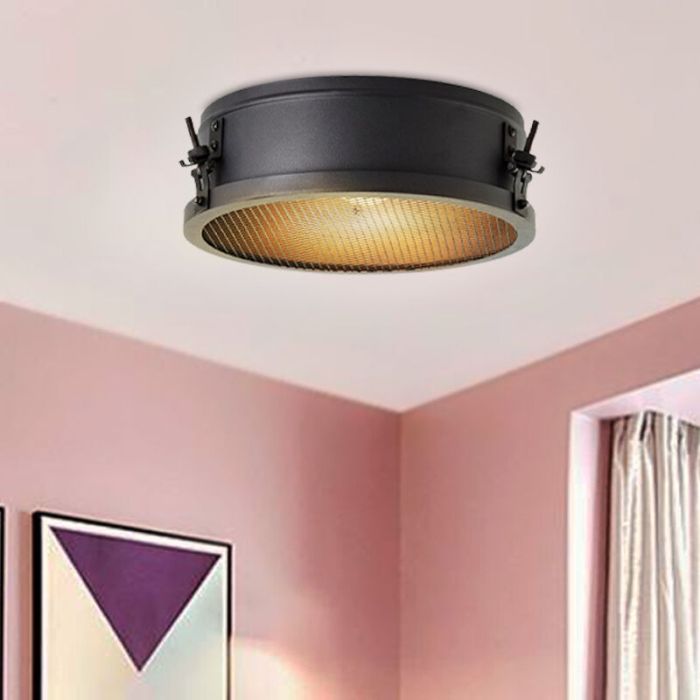 Industrielle Deckenlampe Schwarz, Gael