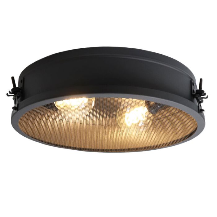 Industrielle Deckenlampe Schwarz, Gael