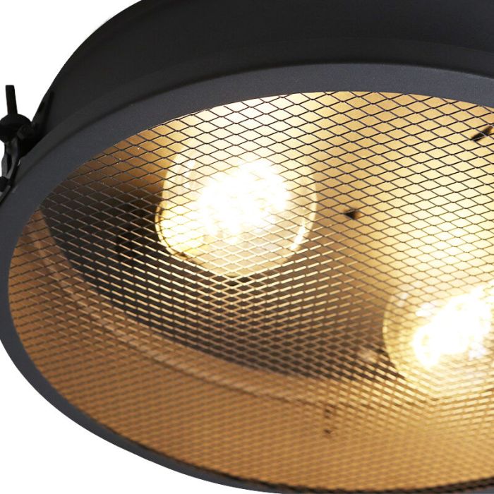 Industrielle Deckenlampe Schwarz, Gael