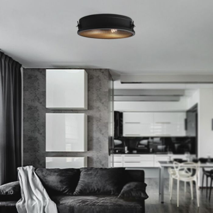 Industrielle Deckenlampe Schwarz, Gael