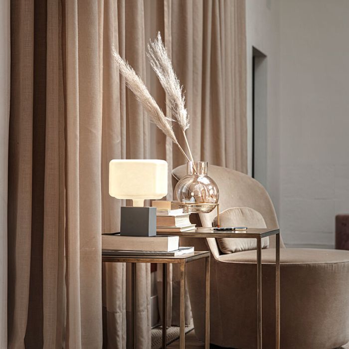 Graue Tischlampe ohne Schirm Modern, Loana, mit Schalter