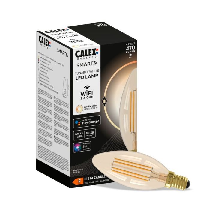 Calex Smart LED-Lampe E14 Bernstein, 5W, 1800-3000K