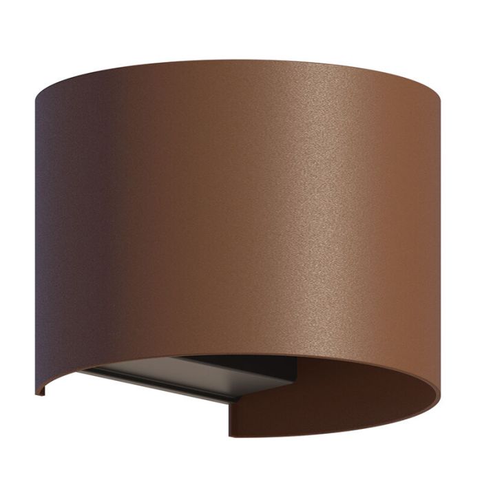 Rostfarbene Up down Wandleuchte Aluminium, Dion, 7W, 3000K LED, IP54