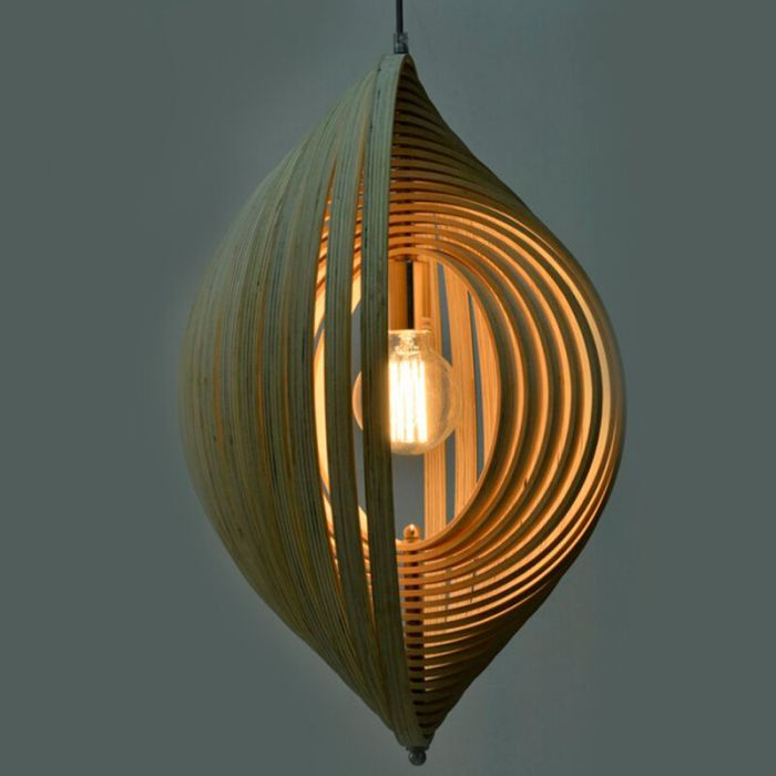 Holz Pendelleuchte Landhaus, Chislaine