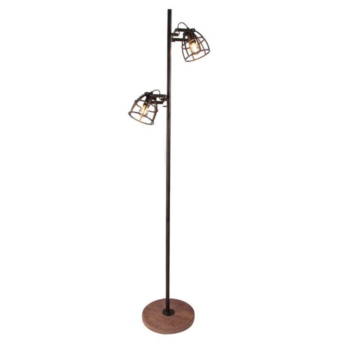 Industrielle Stehlampe Schwarz, Calvin, mit Schalter