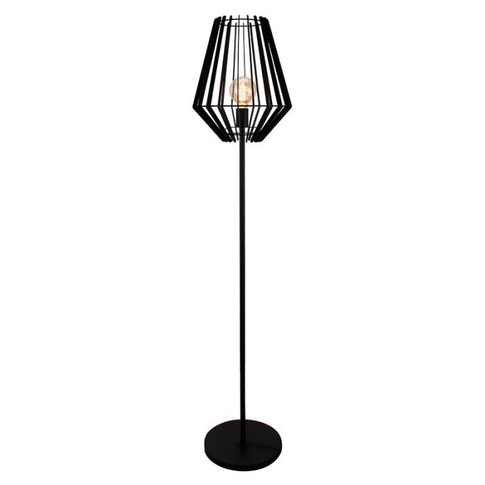 Industrielle Stehlampe Schwarz, Annabel, mit Schalter
