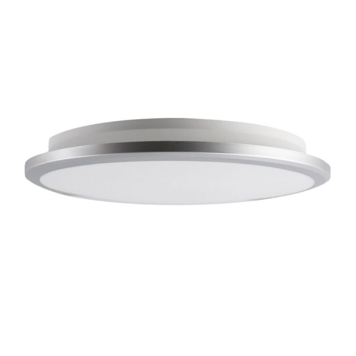 Silberne moderne Deckenlampe Kunststoff, Joachim, 24W, 3000K LED