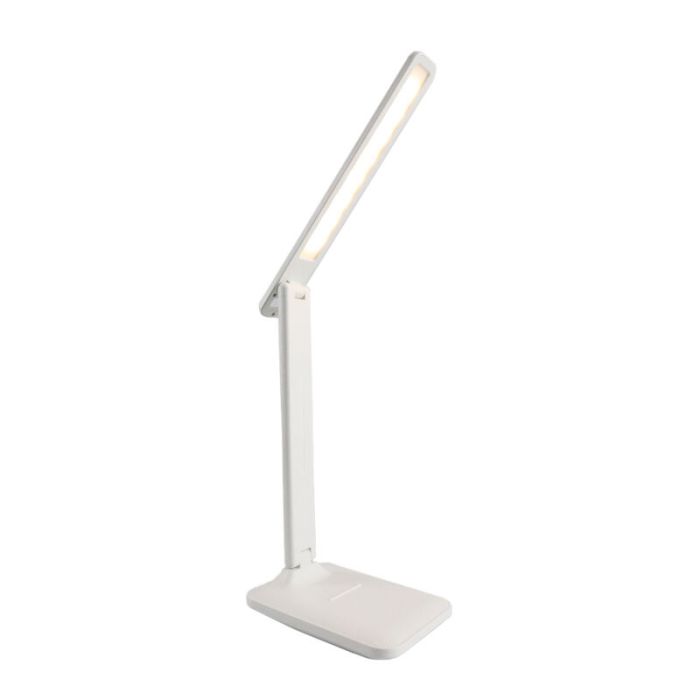 Weiße moderne Schreibtischlampe Kunststoff, Danila, 5W, in Lichtfarbe einstellbare LED, mit Touch-Dimmer