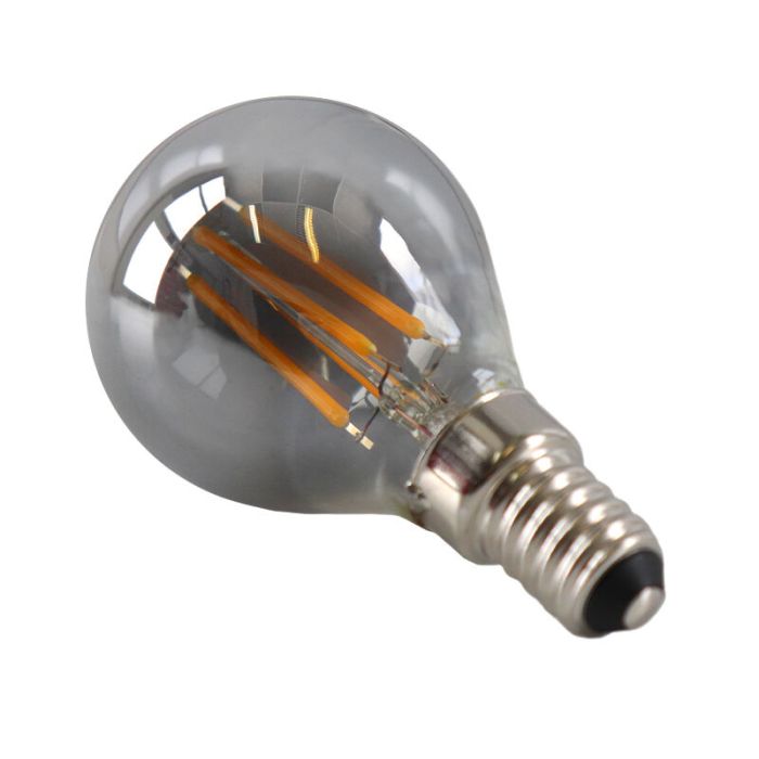 Dimmbare E14 LED Lampe, P45, 3w, Rauchglas, 2200K