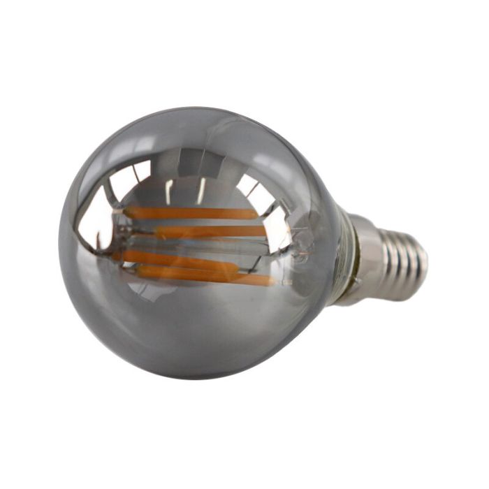 Dimmbare E14 LED Lampe, P45, 3w, Rauchglas, 2200K
