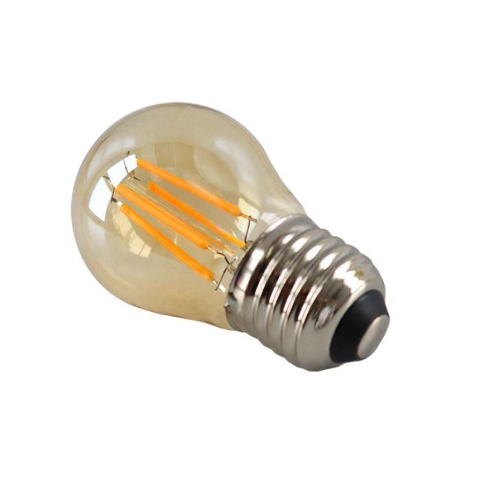 Dimmbare E27 LED Lampe, P45, 4W, Bernstein Glas, 2700K
