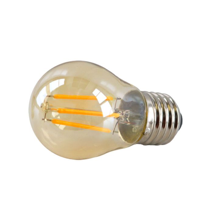 Dimmbare E27 LED Lampe, P45, 4W, Bernstein Glas, 2700K