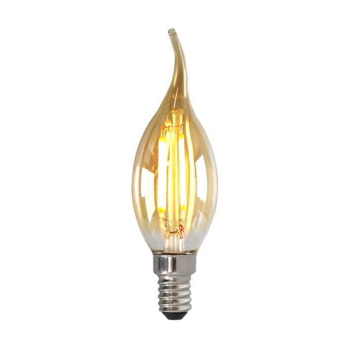 Dimmbare E14 LED Spitze kerze, 3w, Bernstein Glas, 2200K