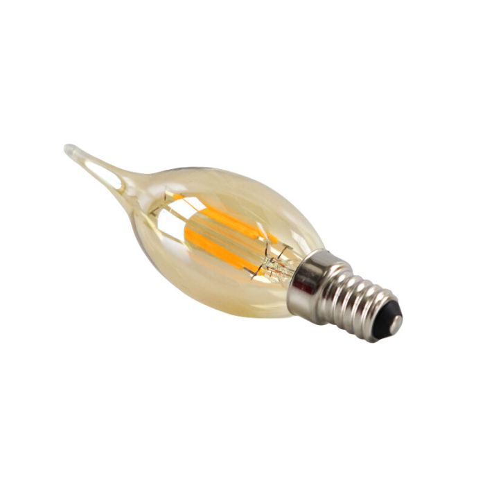 Dimmbare E14 LED Spitze kerze, 3w, Bernstein Glas, 2200K