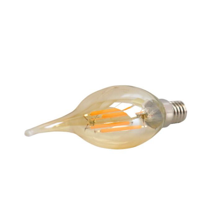 Dimmbare E14 LED Spitze kerze, 3w, Bernstein Glas, 2200K