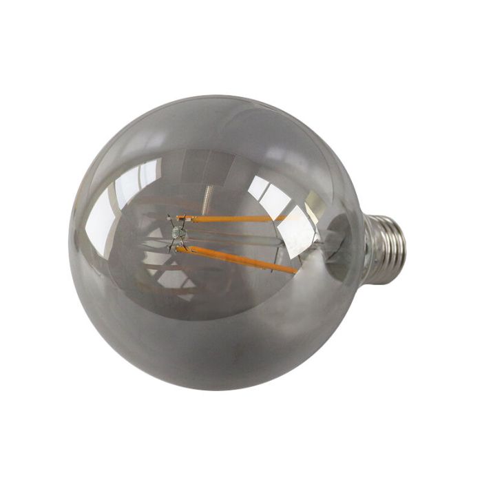 Dimmbare E27 LED Lampe, G95, 5W, Rauchglas, 2200K