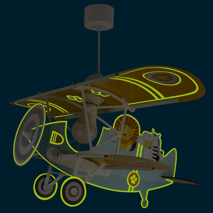 Blaue Kinderzimmer Pendelleuchte Kunststoff, Lion plane