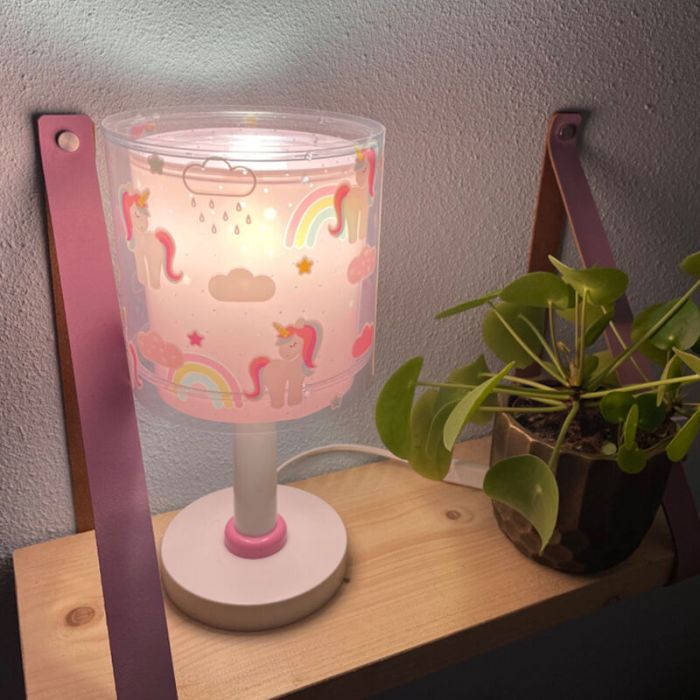 Rosa Kinderzimmer Tischleuchte Kunststoff, Unicorn