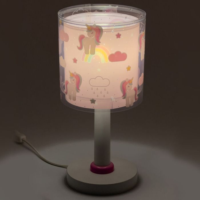 Rosa Kinderzimmer Tischleuchte Kunststoff, Unicorn