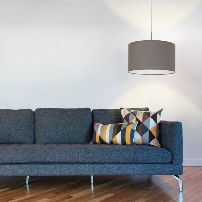 Anthrazit moderne Pendelleuchte Stoff, Abano