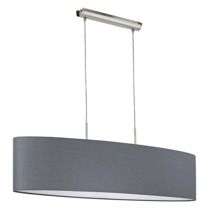Graue moderne Pendelleuchte Stoff, Abano