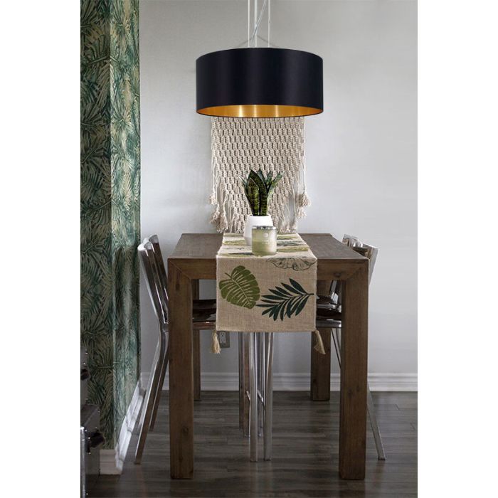 Goldene moderne Pendelleuchte Stoff, Terme