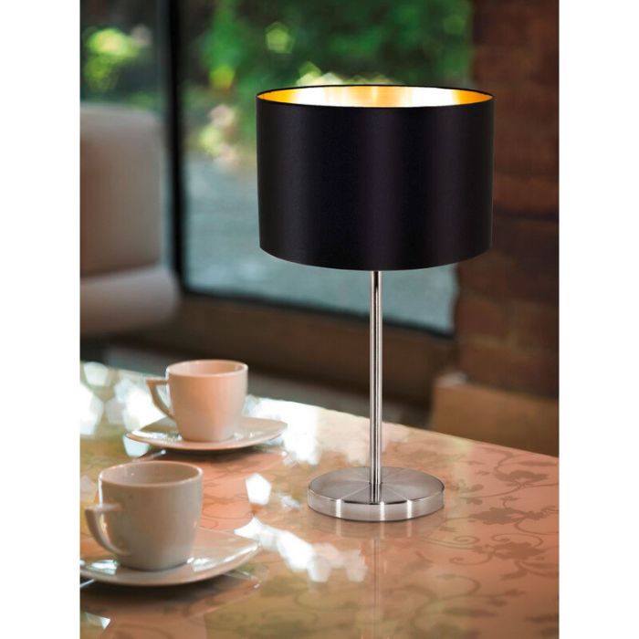 Goldene moderne Tischleuchte Stoff, Terme, mit Schalter