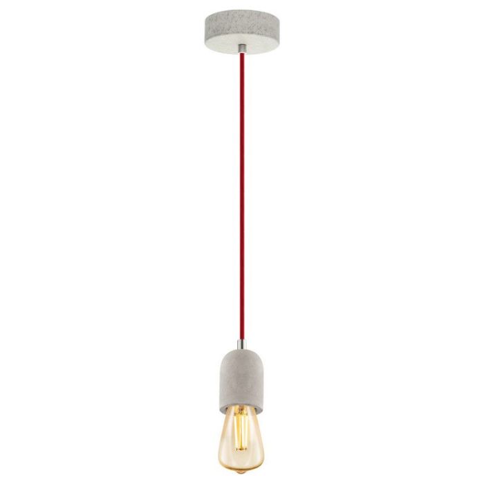 Graue vintage Pendelleuchte Metall, Christel