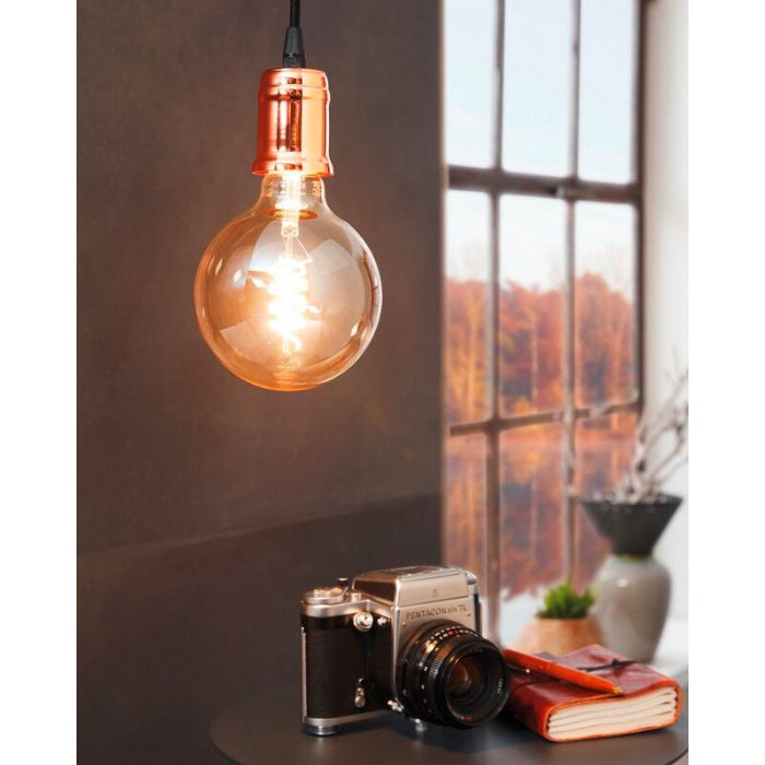 Kupfer vintage Pendelleuchte Metall, Christel