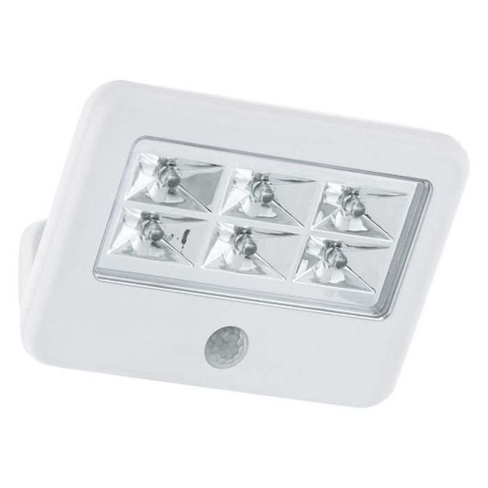 Weiße Außen Wandleuchte mit Bewegungsmelder Kunststoff, Patricia, 0,5W, 4000K LED, IP54