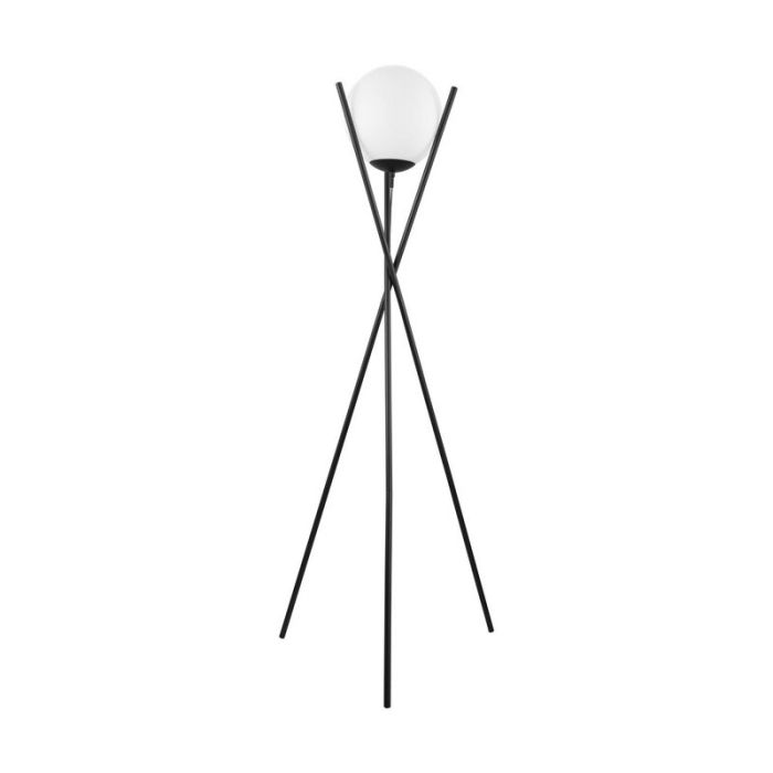 Schwarze retro Stehlampe Stahl, Tjardo, mit Schalter