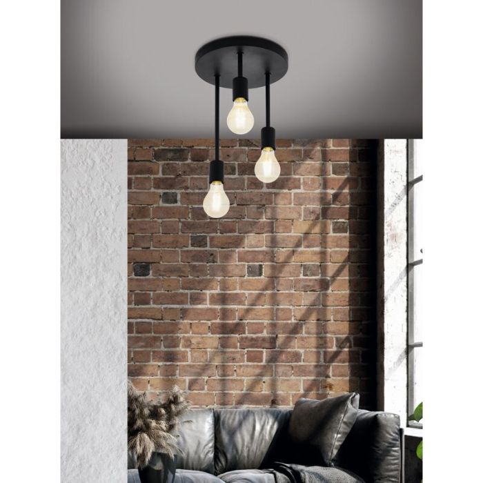 Schwarze Deckenlampe Stahl, Yvet