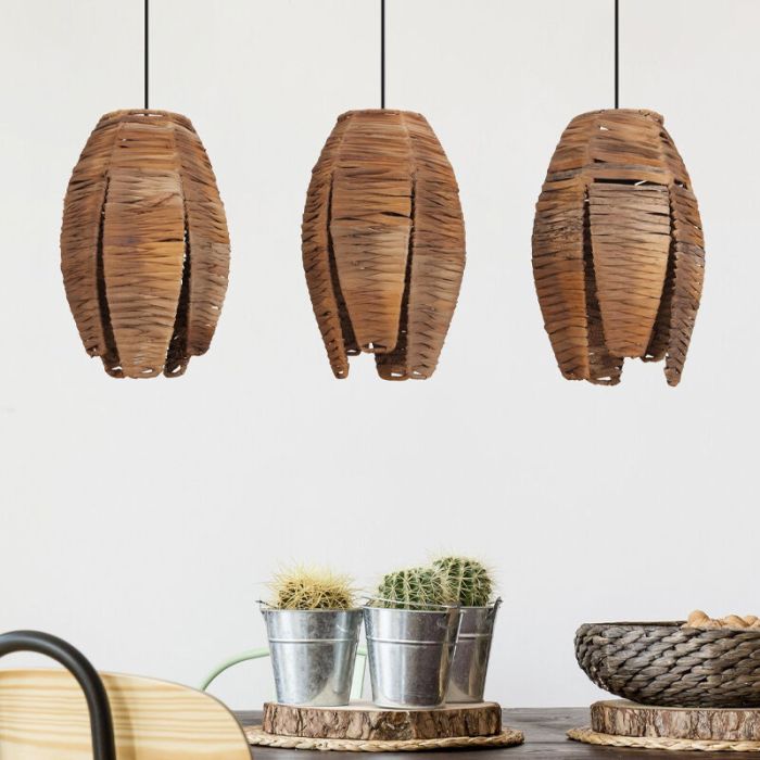 Holz Pendelleuchte Braun, Joyca