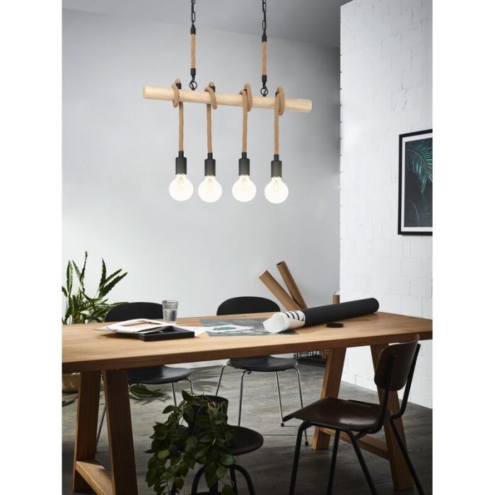 Holz Pendelleuchte Braun, Zerina