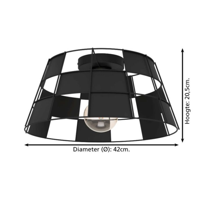 Schwarze Deckenleuchte Aluminium, Nelly