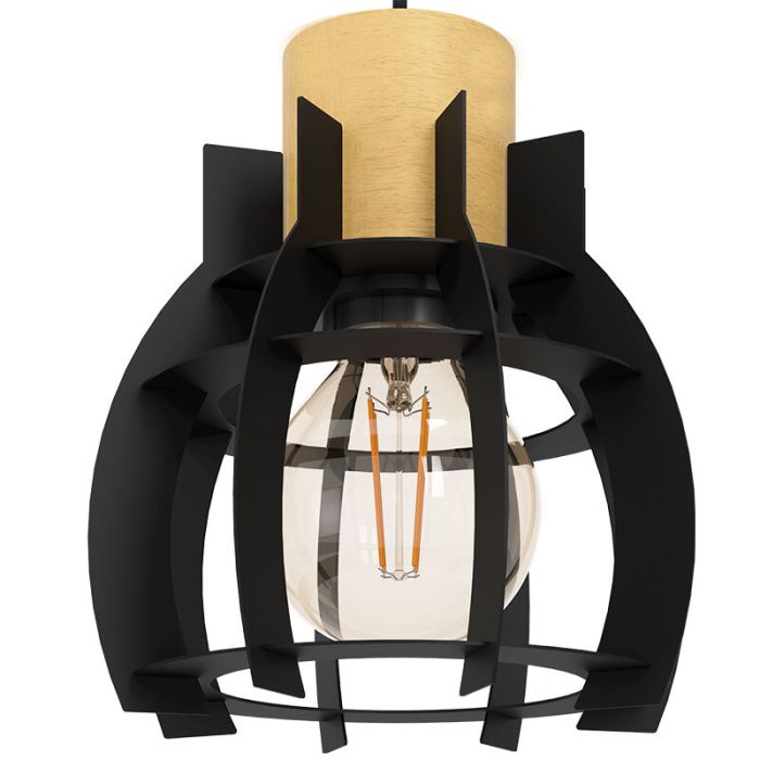 Schwarze retro Pendelleuchte Aluminium, Redouan